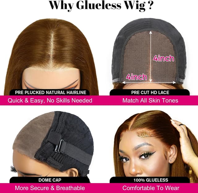 Detalle de Perruque femme light brown bob 12 pouces