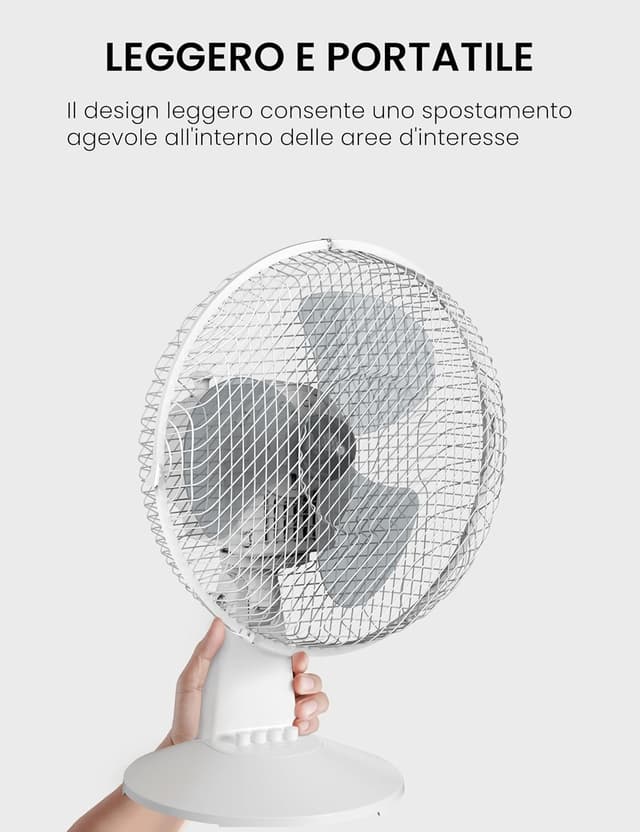 Detalle de COMFEE' CFT40PW00A2 ventilatore da tavolo 40 cm con oscillazione 90° e 3 livelli di velocità