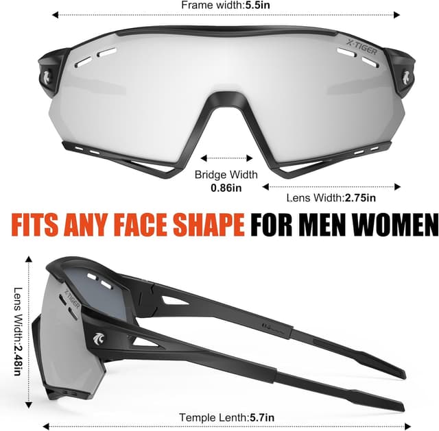 Thumbnail 6 de X-TIGER Occhiali ciclismo polarizzati 19,2 g