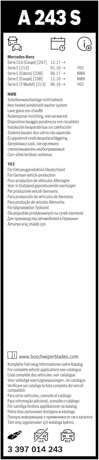 Detalle de Bosch Aerotwin A243S balais 600/550 mm