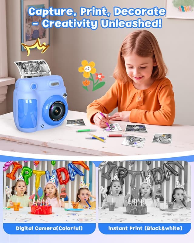 Thumbnail 4 de Gofunly Kids Camera 1080P, 32GB instant printer