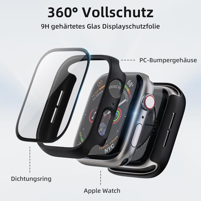 Detalle 1 de Apple Watch Hülle mit Displayschutz, 2er Set