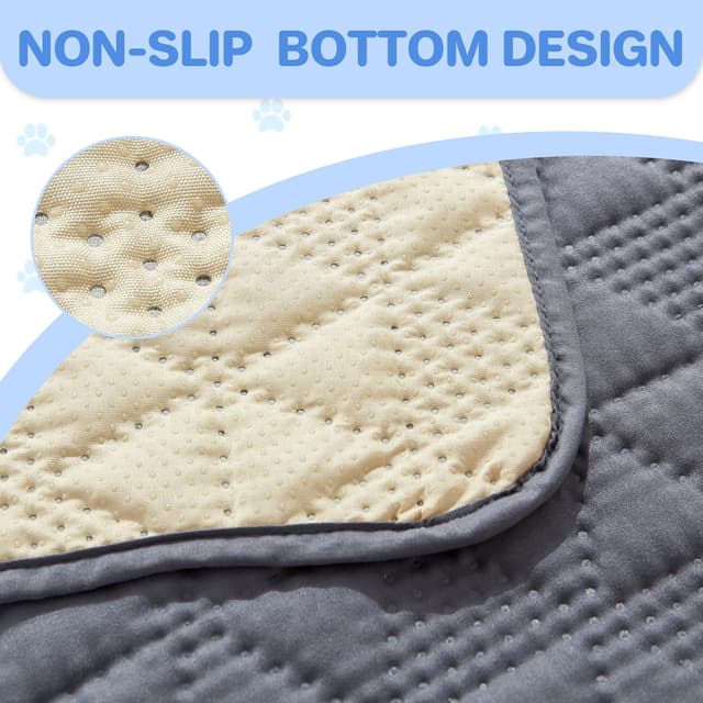Detalle de Taiyang 100% wasserdichter Sofabezug für Hundebett, Hundedecke & Couchschutz (Grau, 76–180 cm)