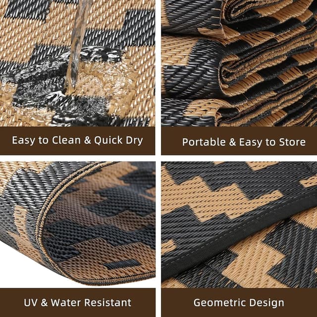 Detalle de Enipate Outdoor Rug for Patios, 4x6ft