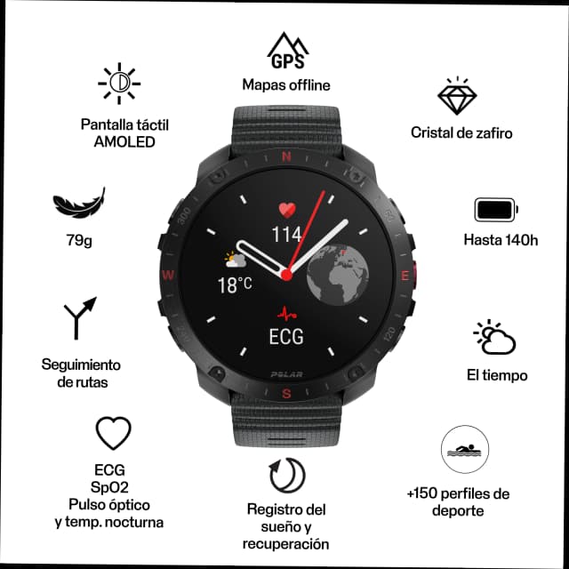 Thumbnail 1 de Polar Grit X2 Pro smartwatch GPS 1,39'' AMOLED