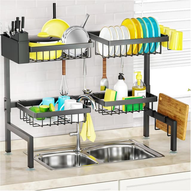 Imagen de SNSLXH 2-Tier Over Sink Dish Drying Rack en OfertitasTOP