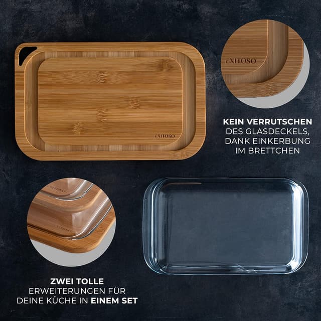 Thumbnail 5 de Exitoso Juego de Cajas para Untar de Bambú y Cristal 🥣