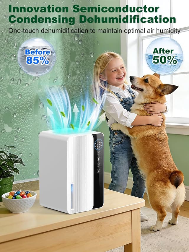 Thumbnail 3 de 1.8L Portable Dehumidifier for Bedroom