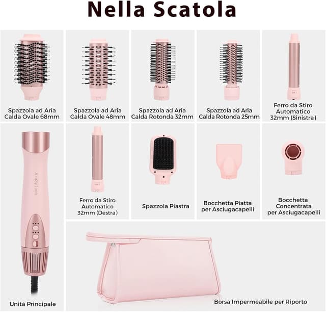Thumbnail 6 de AraSyelon 9 in 1 Styler Multifunzione per Capelli con aria calda e ferro arricciacapelli automatico 32 mm