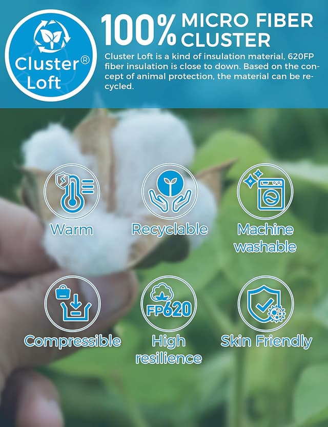 Detalle 2 de CHIN·MOON women’s warm puffer jacket – waterproof quilted winter coat with storm hood