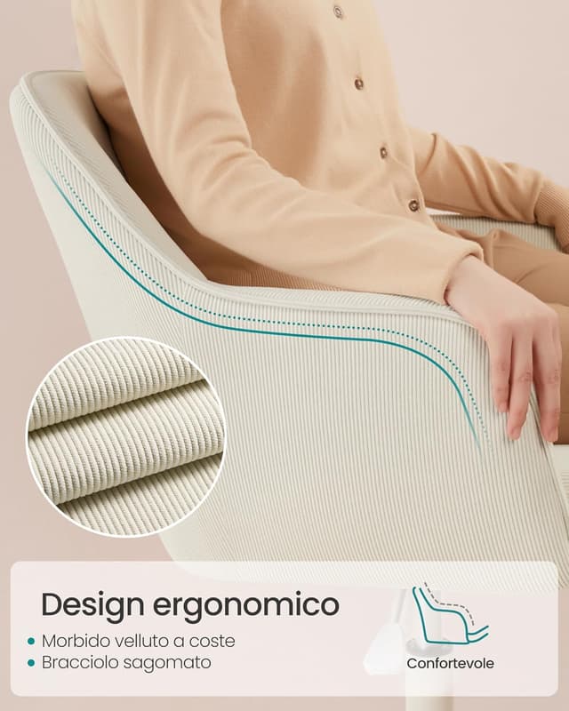 Detalle 2 de Sedia da ufficio SONGMICS con altezza