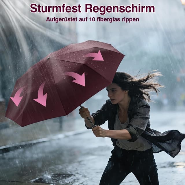 Detalle 1 de ZOMAKE Regenschirm Sturmfest 114 cm