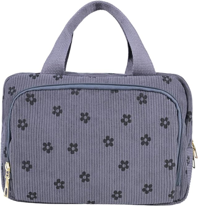 Detalle de Funtlend Kulturtasche Damen aus Cord mit Aufhängung – mittelgroße Kulturbeutel für Reise & Alltag