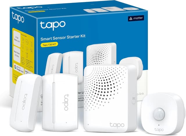 Detalle de Tapo T30 Kit Smart Sensor Bundle with Hub and Alarm (T100 Motion Sensor, 2×T110 Door Sensors, H100 HubAlarm)