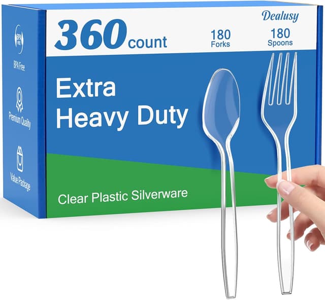 Detalle de Dealusy 360 Count Extra Heavy Duty 360-piece cutlery 🍴