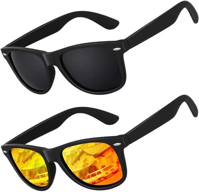 Thumbnail 6 de LINVO Polarised Sunglasses with UV400 Protection (Retro 80s Style)
