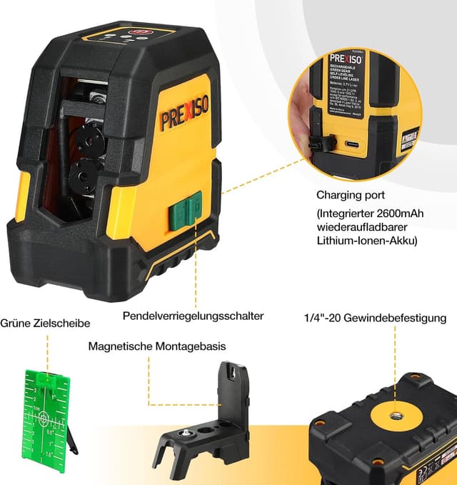 Thumbnail 5 de PREXISO Kreuzlinienlaser Grün 30 m für Renovierung