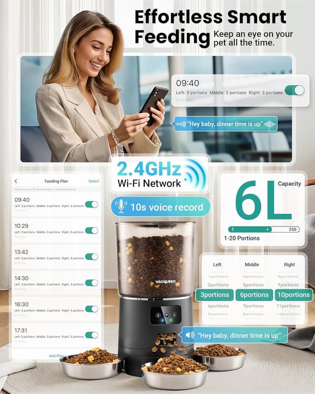 Thumbnail 6 de Automatic Cat Feeder 6L for 3 Cats 🐱