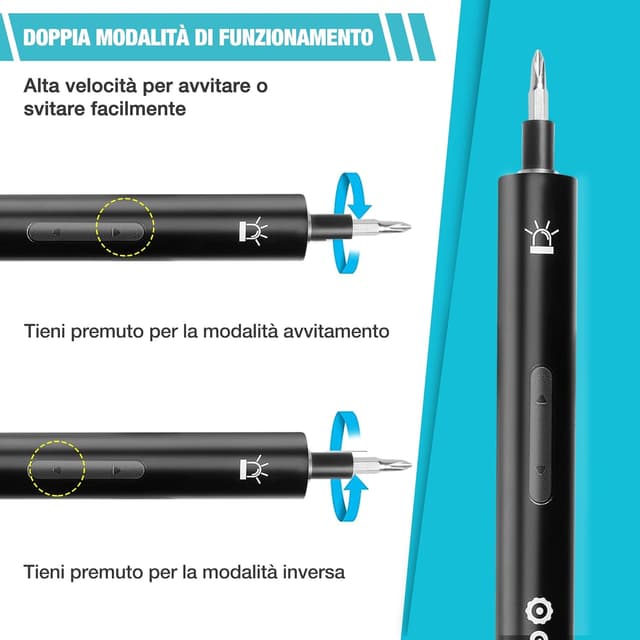 Detalle de DURATECH Set 55 cacciaviti elettrici di precisione con magnetizzatore e ricarica USB-B