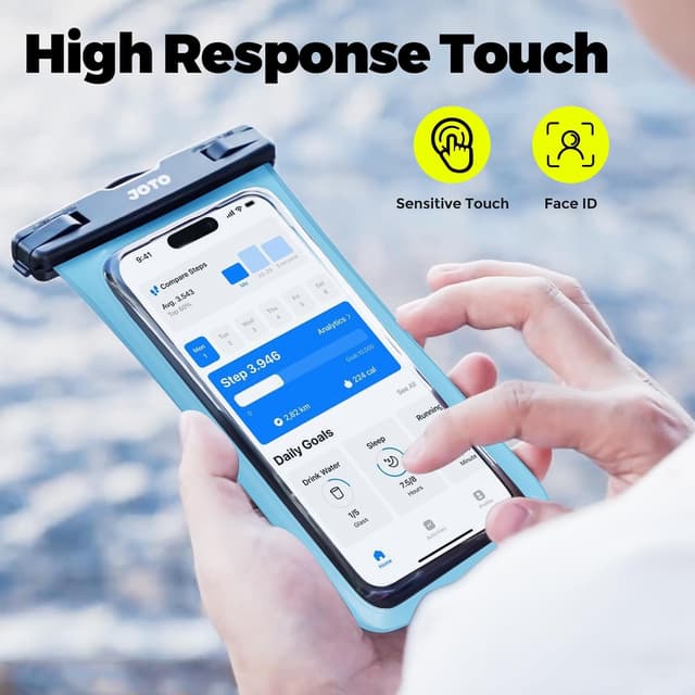 Detalle de JOTO Waterproof Phone Pouch Dry Bag Case (blue) for phones up to 7