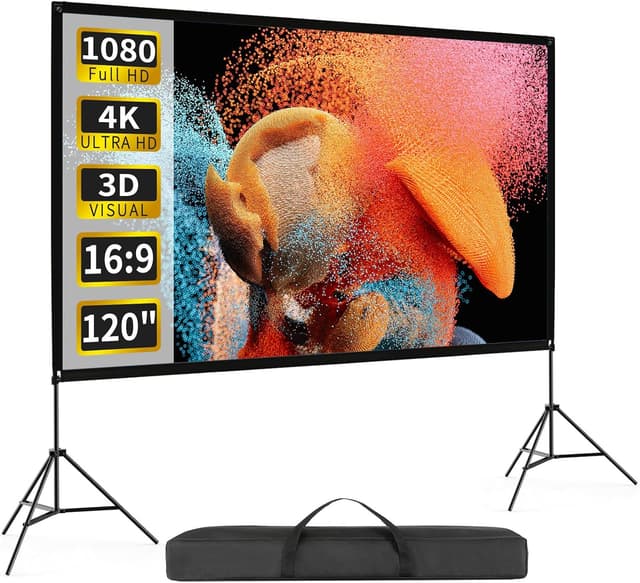Detalle de 120-inch Projector Screen with Stand (16:9, 160°) Portable Front/Rear Projection Screen