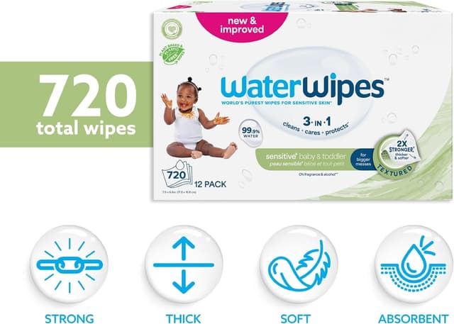Thumbnail 1 de WaterWipes Sensitive+ 720-count baby wipes