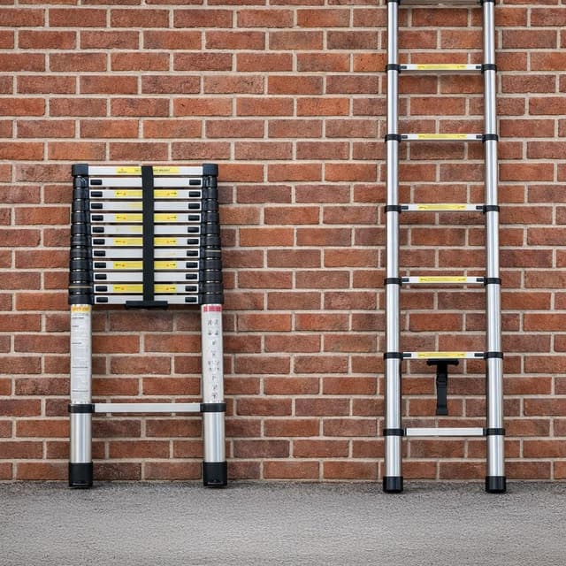 Detalle de Neo Extendable Portable Foldable Telescopic Ladder (4.6M) – EN131 certified