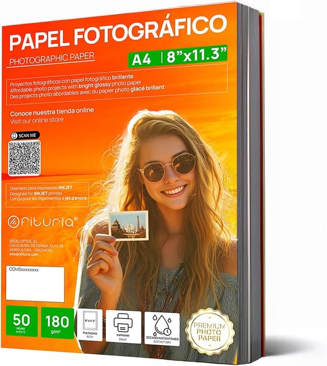 Detalle de OFITURIA Papel Fotográfico A4 180 g/m²