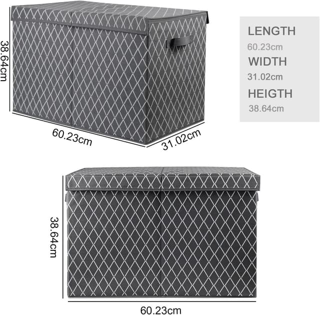 Thumbnail 2 de VERONLY Large Toy Storage Box Grey