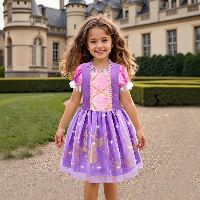 Detalle 2 de MELAND Princess Costumes 4-Pack for Girls 3-8