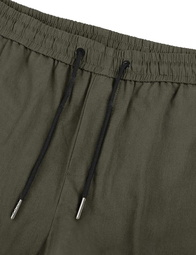 Detalle 2 de TARAINYA kurze Chino-Shorts Herren aus Baumwolle mit Tunnelzug und 4 Taschen