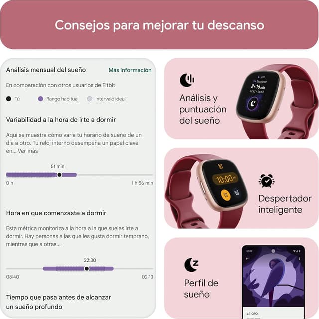 Thumbnail 4 de Google Fitbit Versa 4: Smartwatch fitness con GPS y larga batería