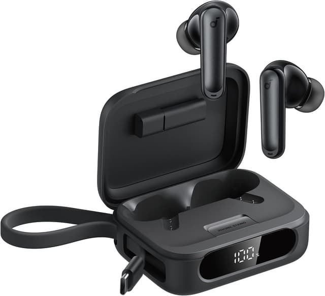 Detalle de Soundcore P41i by Anker Adaptive Noise Cancelling In-Ear Kopfhörer mit Powerbank-Case (192h)