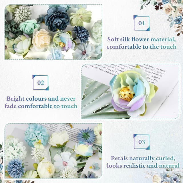 Thumbnail 3 de zhufubao 40 Stück Kunstblumen 2,5–5 cm