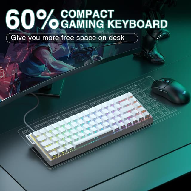 Thumbnail 6 de AULA WIN68HE 60% Gaming-Tastatur mit Rapid Trigger, Hall-Effekt, 8000 Hz und RGB