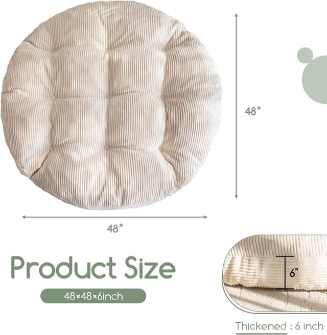 Thumbnail 1 de HIGOGOGO Papasan Cushion 48x48 Corduroy