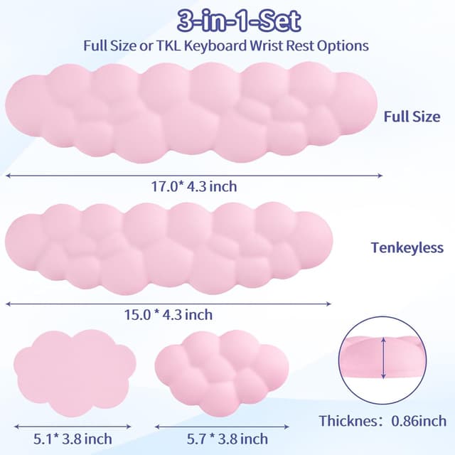 Thumbnail 6 de Sushret Cloud keyboard wrist rest pad set
