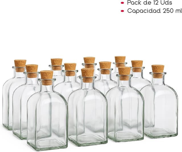 Detalle 2 de TIENDA EURASIA - Pack 12 Frascos de Vidrio con Tapón