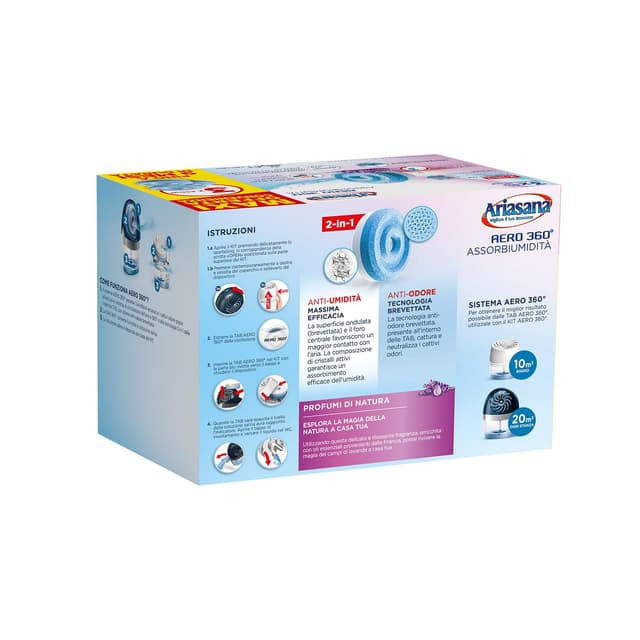 Detalle 2 de Ariasana Aero 360° Tripack lavanda 450 g — assorbiumidità e profumo