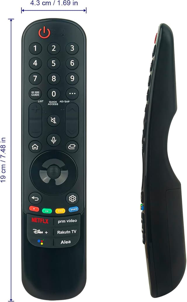Detalle de MR22GN Replacement Magic Remote (IR) for LG smart TVs, for models 2021/2022 including MR22GA