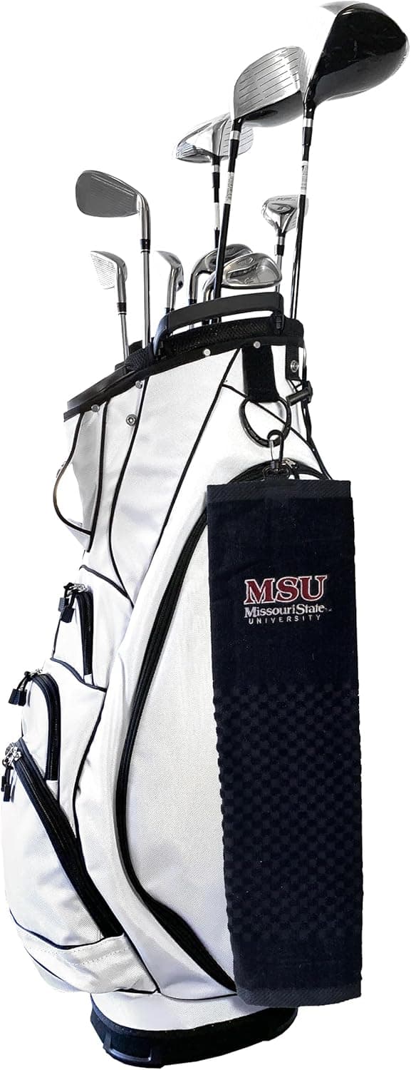 Detalle 2 de Team Golf NCAA SMU Mustangs Embroidered Golf Towel with Checkered Scrubber Design