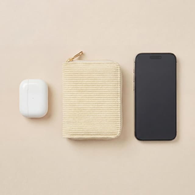 Detalle de MillyMilk® Kord Geldbeutel Fondo (Honiggelb) – mini Portemonnaie für Karten, Münzen & Scheine