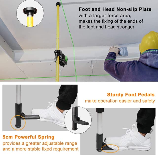 Detalle de Huepar LP36 laser mounting pole 3.7m