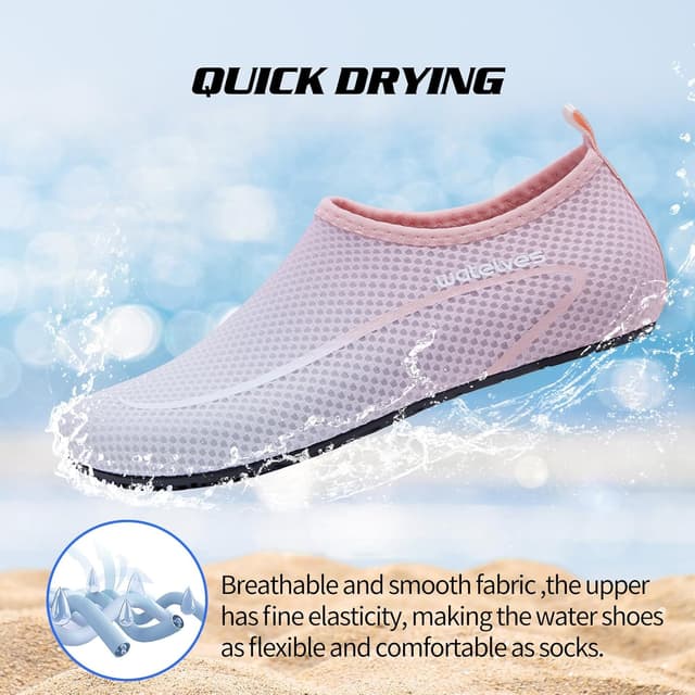 Detalle de Swim Water Shoes Aqua Socks Barefoot mesh water shoes with non-slip rubber sole