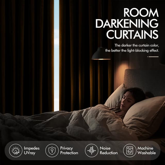 Thumbnail 3 de ANRODUO Golden Brown Velvet Curtains 84 in Blackout Drapes 🪟