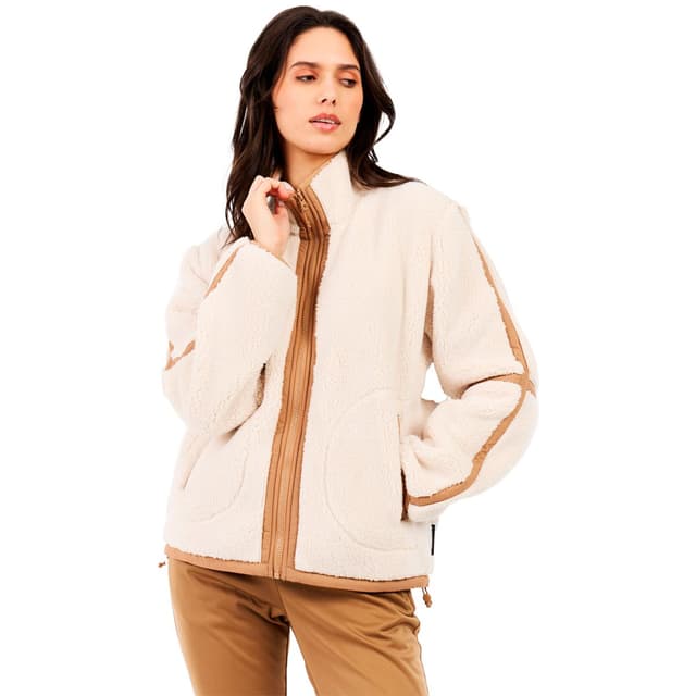 Detalle de Protest PRTRed: forro polar de mujer con cremallera completa y tacto tipo teddy