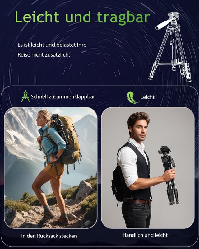 Detalle 2 de CAMBOFOTO Aluminium Kamerastativ 188 cm