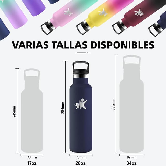 Detalle 2 de Grsta Borraccia Termica da 750 ml in acciaio 18/8 con cannuccia e tappo anti-perdite