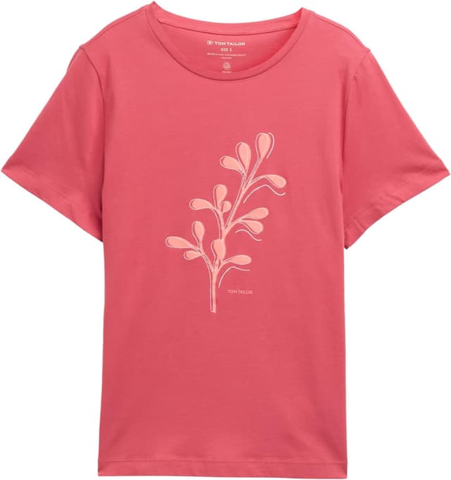 Detalle 2 de Tom Tailor 1047837 T-Shirt Donna in jersey di cotone biologico con stampa floreale