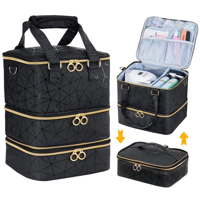 Detalle de Uross Nagellack Organizer für 84 Flaschen und LED-Tasche